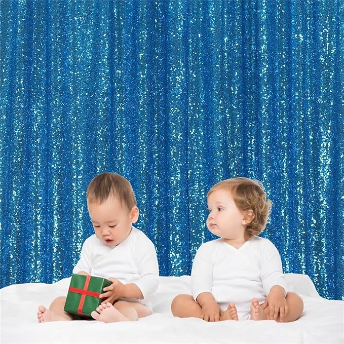 Eternal Beauty Turquoise 3mm Sequin Backdrop 8x10 Ft - Image 4