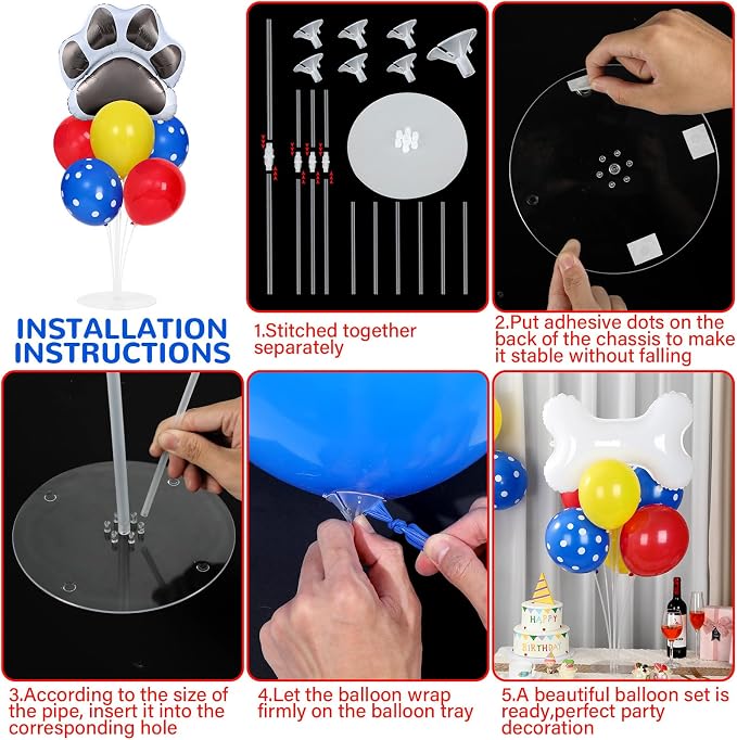 Dog Paw Party Balloons Stand Kit 2 Sets - Image 3