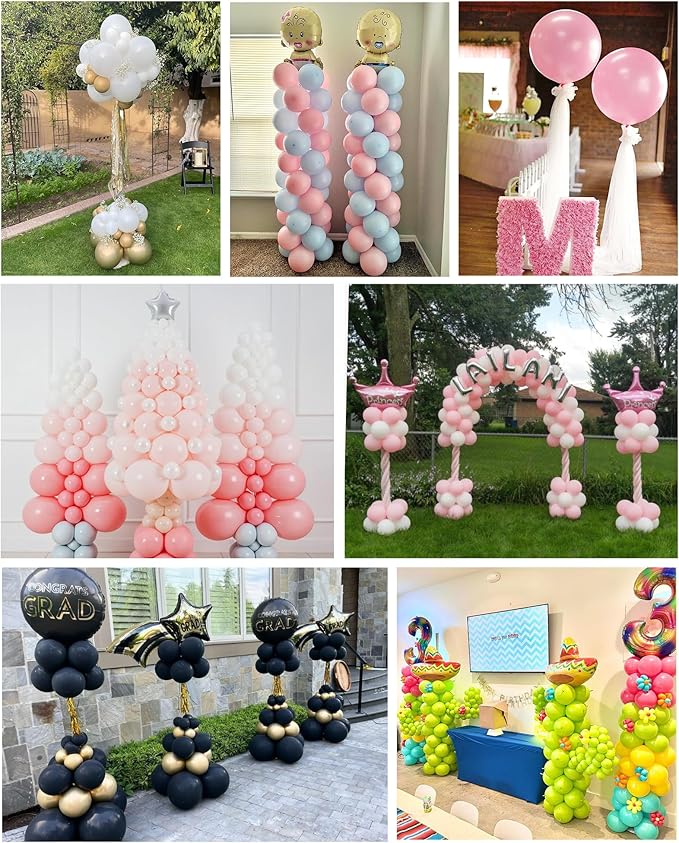 YALLOVE 4-Pack Adjustable Metal Balloon Column Stands - Image 3
