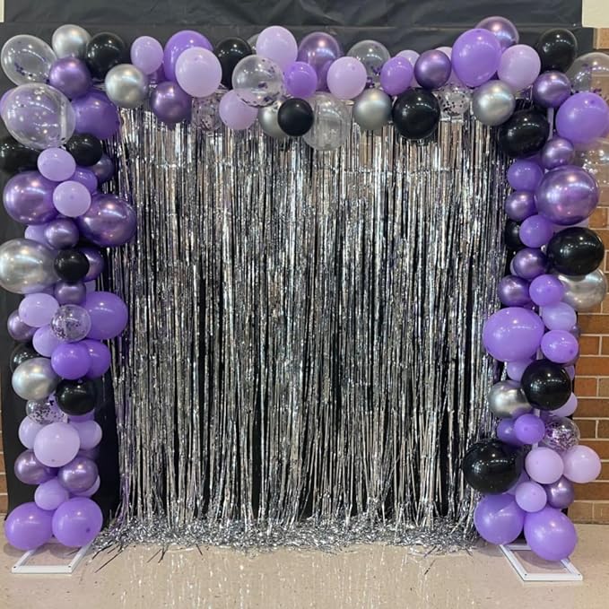 Purple Pink Balloons 12 Inch Purple Pink Black Balloons 35 Pcs Mermaid - Image 5