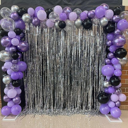 Purple Pink Balloons 12 Inch Purple Pink Black Balloons 35 Pcs Mermaid - Image 5
