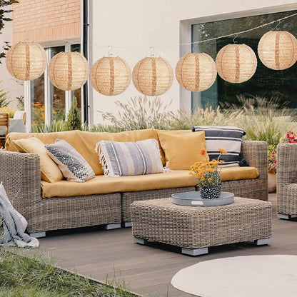 12 Pcs Print Burlap Paper Lanterns Round Chinese Paper Lanterns Farmhouse Boho - Image 5