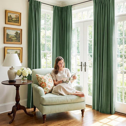 Emerald Green Velvet Thermal Curtains - Image 8
