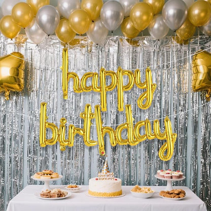 Happy Birthday Balloons Banner Foil Letters Balloons Connected, Personalized - Image 2