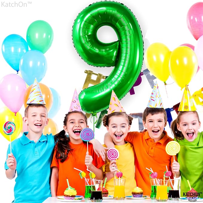 KatchOn Dark Green Number 9 Balloon 40 Inch, Foil 9 Birthday Balloon | 9th - Image 5