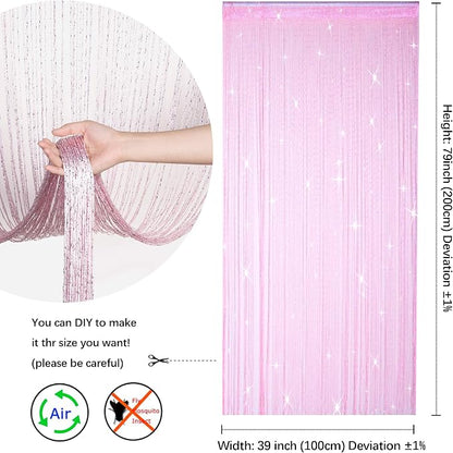2 Pack 39 x 79 Inch Beaded Curtain String Door Curtains, Hippie Room Decor - Image 2