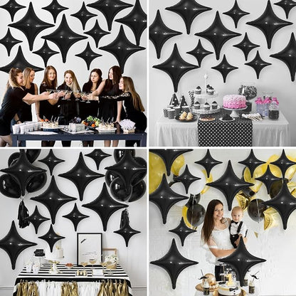 Black Star Balloons, 26Inch and 10Inch Black Quadrangle Helium Polyester Film - Image 7