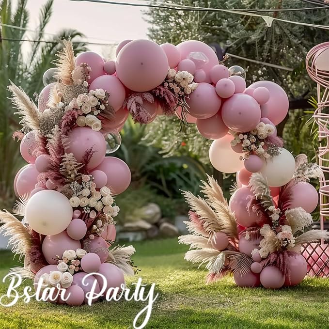 Double Stuffed Dusty Pink Balloon Garland Arch Kit | 18/12/10/5inch Different - Image 4