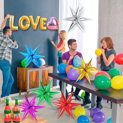 72 PCS Star Balloons, Big 26 Inch Star Cone Balloons Metallic, Colorful - Image 2