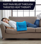 GENIANI Electric Throw - XXL Heating Pad for Back Pain & Menstrual Pain Relief, Auto Shut Off, Machine Washable, Moist Heat Pad for Neck and Shoulder, Cramps Relief, Aqua Blue 18'‘×26’’