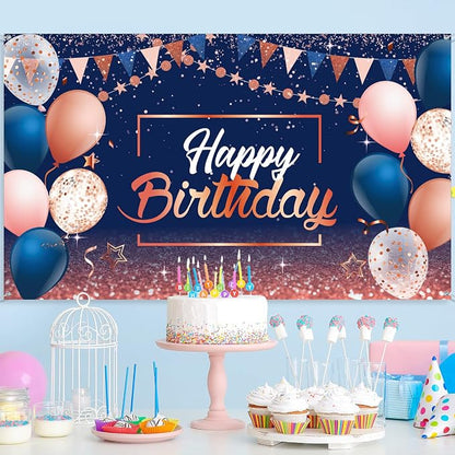 Tatuo Happy Birthday Decorations Backdrop Banner - Image 5