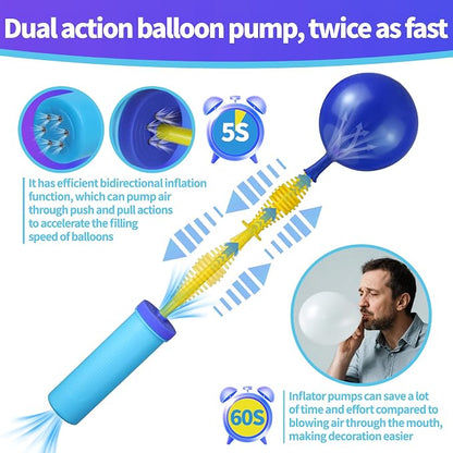 Balloon Hand Pump Two-Way Dual Action Hand Air Pumper - Image 3