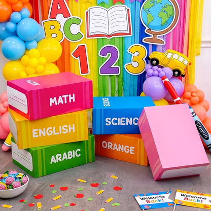Geyoga 6 Pcs Back to School Decorative Boxes Set 15.8 x 9.8 x 3.9'' Large Book - Image 5