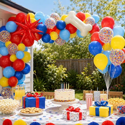 Carnival Balloons for Kids Party Decor | 12 Inch Red Yellow Blue Carnival - Image 6