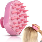 RELAXXO Scalp Massager Hair Growth – Exfoliator & Hair Scrubber for Scalp, Soft Bristles for Dandruff & Soothing Comfort, Shampoo Brush, Wet & Dry Use, Pink