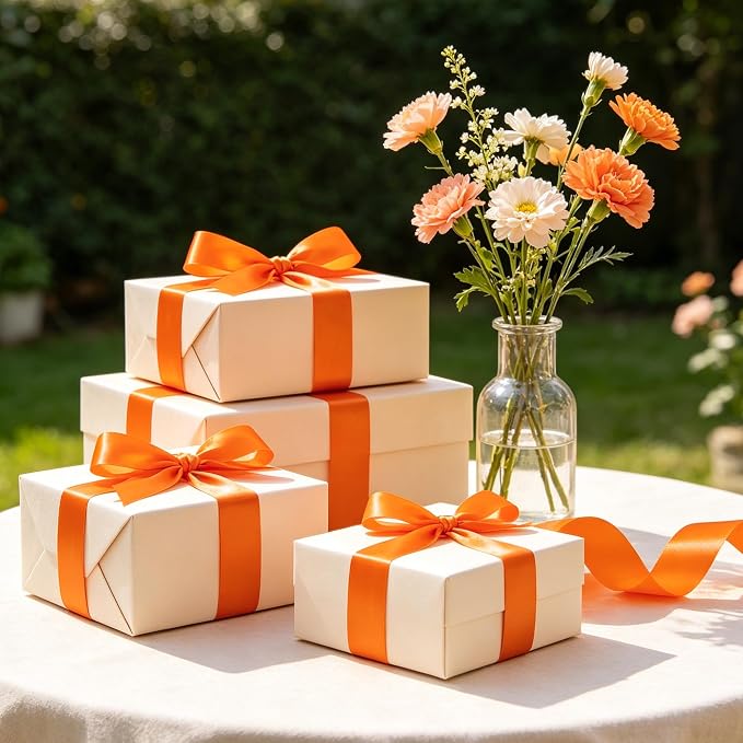 1In 30Yards Orange Satin Ribbon - Image 9