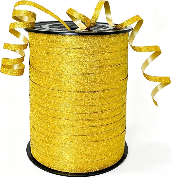 Gold Curling Ribbon, 500 Yard Balloon String Ribbons by Winjeto