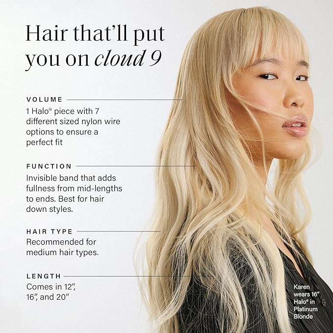 Luxy 100% Remy Human Hair – Halo Clip-In Hair Extensions –Natural Looking Volume & Length - One-Piece - Easy 5-Min Application 180 grams 20" Dark Gray Halo