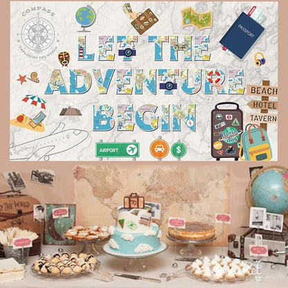 Colorful Let The Adventure Begin Backdrop Banner Photography Background - Image 6