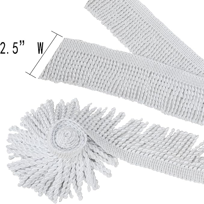 BEL AVENIR Bullion Fringe Trim Curtain Fringes 5 Yard x 2.5 Inches Sewing | - Image 3