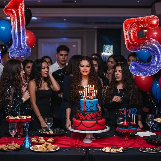 40 Inch Red Blue Number 5 Balloon - Image 4