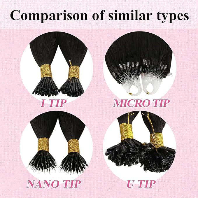 YoungSee Microlink Hair Extensions Balayage Micro Link Hair Extensions Human Hair Dark Brown Ombre Browns with Blonde Microbead Extension Human Hair Long Hair 24In 50g 50s Straight Hair Extension