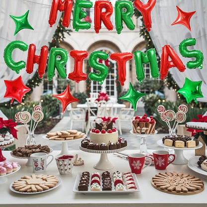 FunHot Merry Christmas Balloons Banner, 16 Inch Xmas Letter Balloons - Image 4