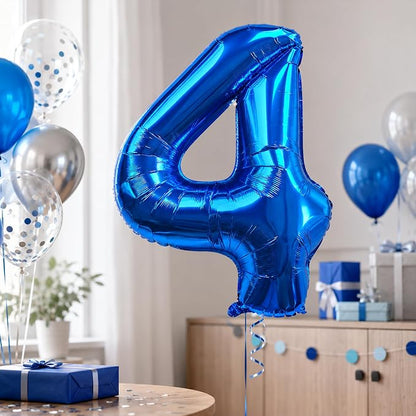 Navy Blue Number 4 Balloons 40 Inch Giant Number Dark Blue 4 Foil Mylar Balloons - Image 5