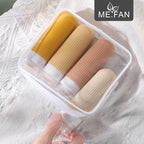 ME.FAN Travel Bottles for Toiletries, TSA Approved 3oz Silicone Journey Size Containers, Portable Split Bottle for Conditioner, Shampoo, Lotion- 4 Pack Yellow