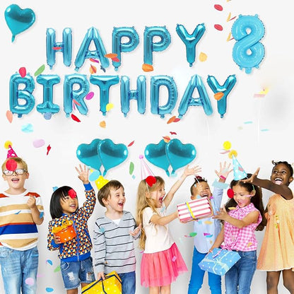 2 Set 20 Pcs Number Balloons 16 Inch Baby Blue 0-9 Number Mylar Foil Balloons - Image 3
