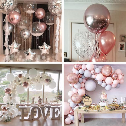 PartyWoo Rose Gold Large Round Giant 4D Jumbo Foil Balloons 6pcs 22 Inch | 22 - Image 3