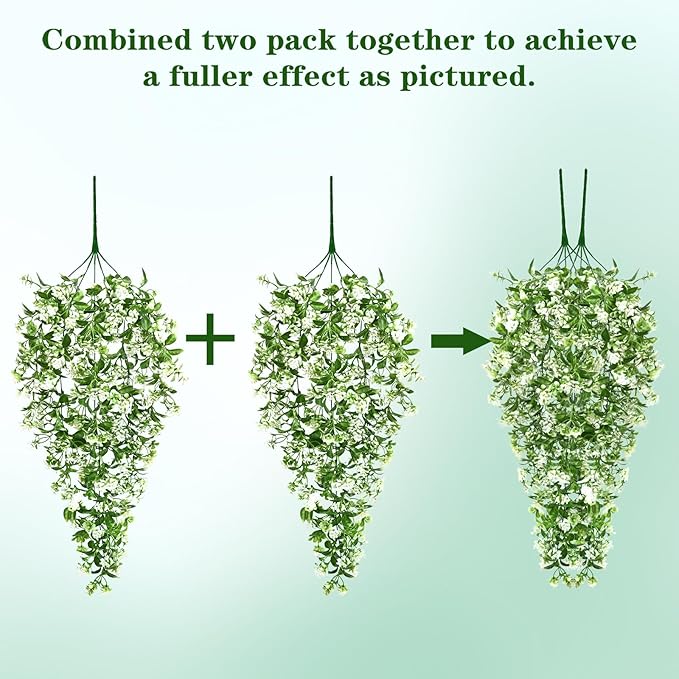 8Pcs Fake Hanging Plants, Faux Ivy Fake Vines Greenery | UV Resistant Faux - Image 5