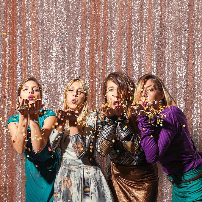 Eternal Beauty Rose Gold 3mm Sequin Backdrop 10x10 Ft - Image 6
