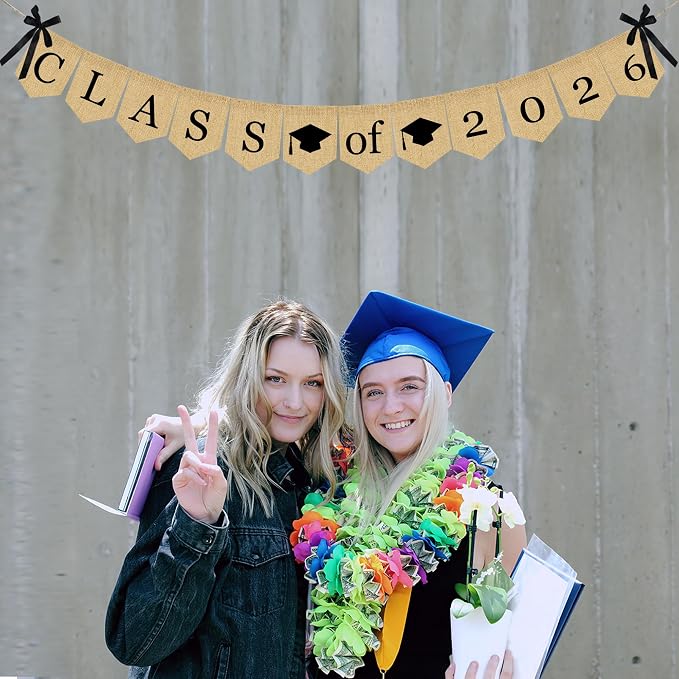 Burlap Class of 2026 Graduation Banner - Image 6