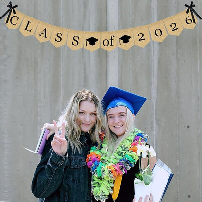 Burlap Class of 2026 Graduation Banner - Image 6