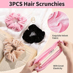 LEOBRO Spa Headband for Skin Care and Makeup, Women Teen Girls Hair Band Headbands for Washing Face, With Hair Scrunchies, Christmas Gifts for Teens (Pink & Creamy White & Black)