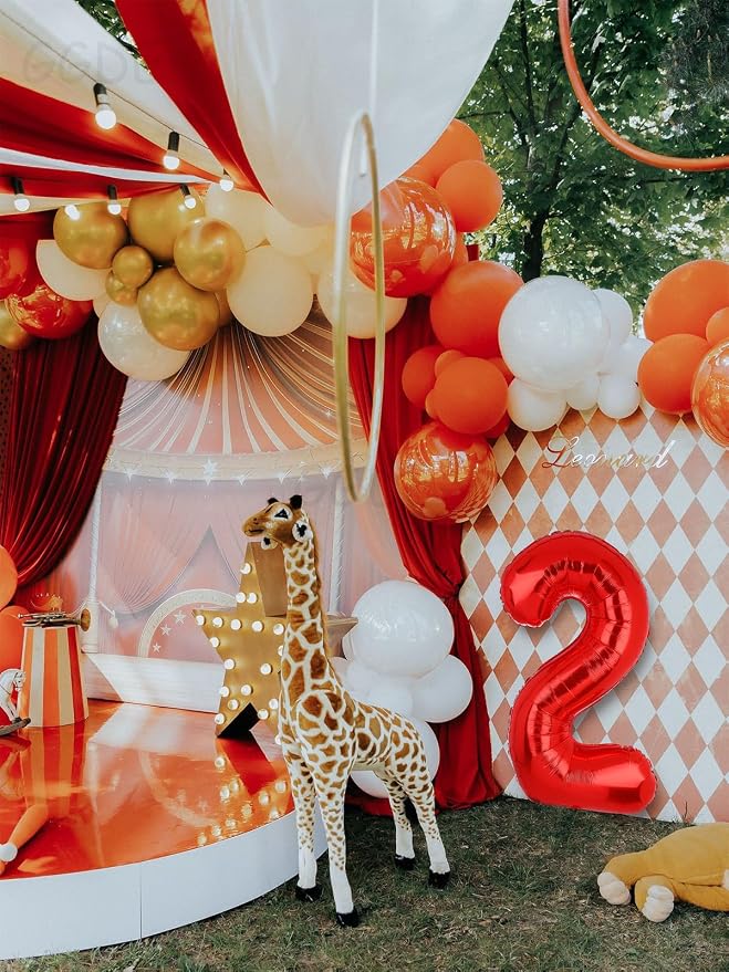 40 Inch 2 Red Number Balloons Mylar Foil Balloons 2nd Birthday Party Decor | - Image 5