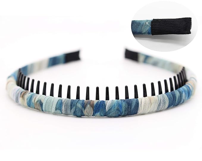 4-Pack Multi-colored Resin Teeth Hair Hoop Non-slip Comfortable Women's/Girls Fashion Headbands
