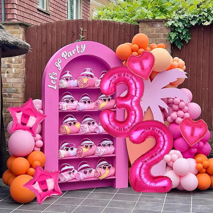 40 Inch Number Balloons Hot Pink 2 Cowgirl Pink 2nd Birthday Decor 9Pcs | Large - Image 5