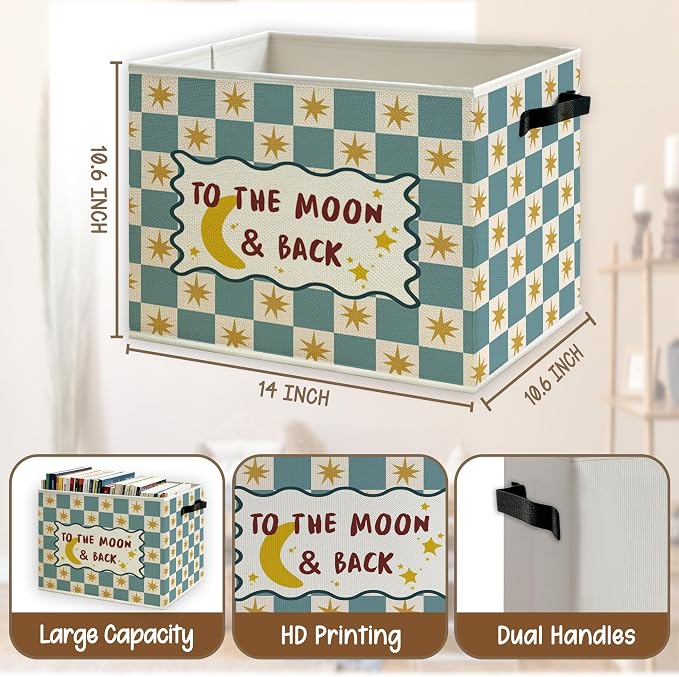 Moon and Stars Nursery Foldable Storage Bins Box - Image 5