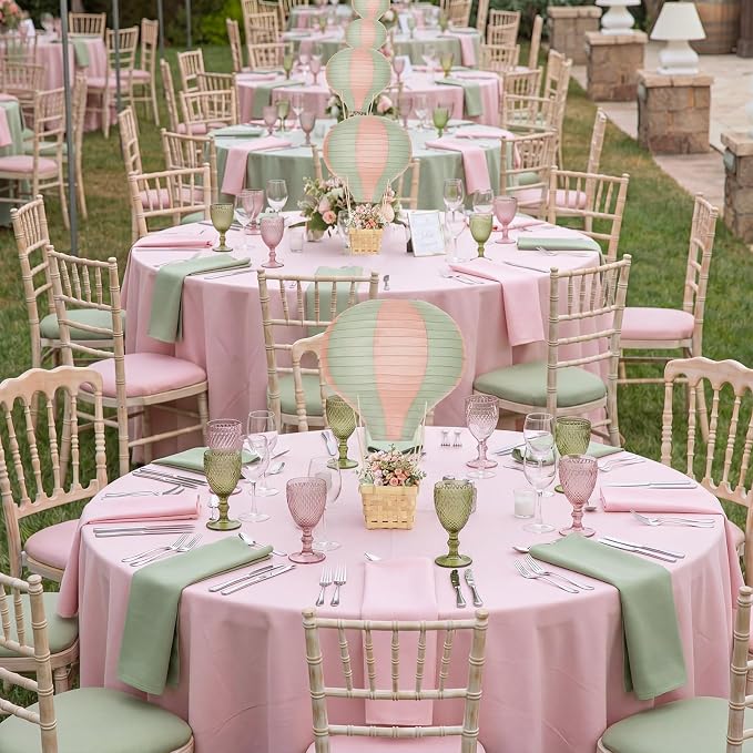 Meooeck 8 Sets Hot Air Balloon Tables Centerpieces, Sage Green Pink | Classroom - Image 7