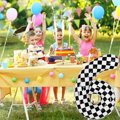 40 Inch Checkered Number Balloon - Image 4