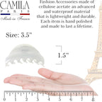 Camila Paris CP2555 French Hair Clip for Women for Thick Hair for Long Curly Wavy Hair, White, Girls Hair Claw Clips Jaw Styling Hair Accessories for Women, Strong Hold No Slip Grip, Made in France