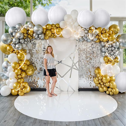 6Pcs Matte White Round Foil Balloons, Giant 4D Round Ball Balloons, 22 Inch - Image 7