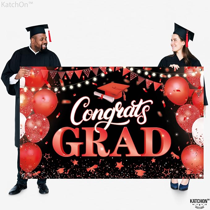 KatchOn Congratulations Banner 72x44 Inch | Congrats Grad Banner - Image 3