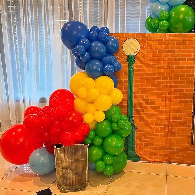 Red Yellow Blue Green Balloons, Rainbow Cartoon Theme Primary Color Latex - Image 9