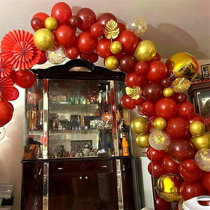 60 Pieces Balloons Red and Gold, 12 Inch Ruby Red Metallic Chrome Gold Pearl - Image 4