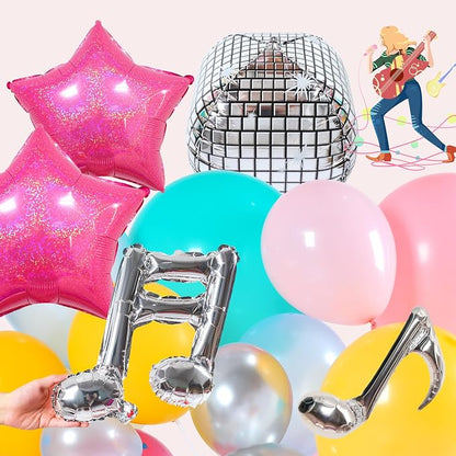 Music Fans Birthday Decoration, Laser Star, Disco Mylar Balloon - Image 7