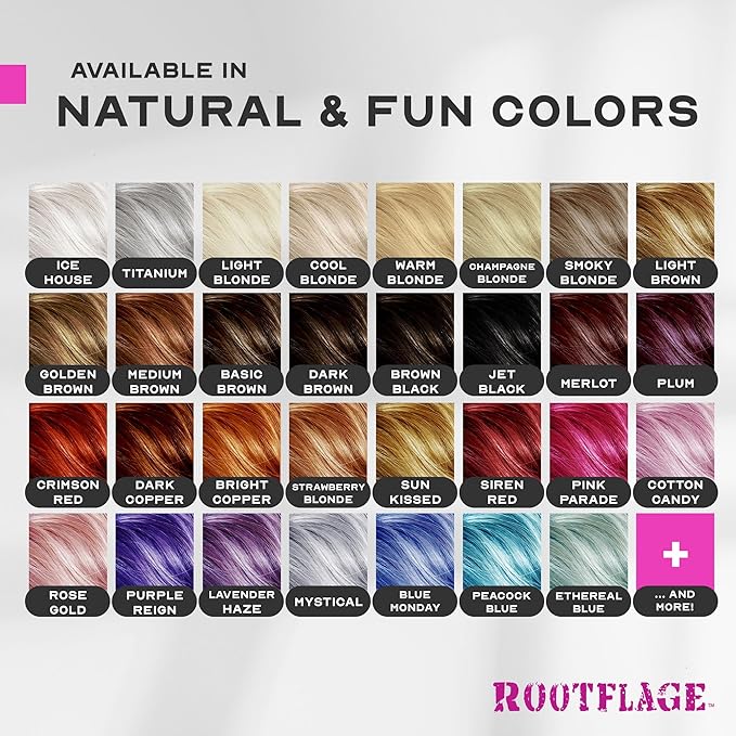Rootflage Temporary Root Touch Up Hair Color Powder - Thinning Hair Concealer with Applicator Brush, 31 oz (08 Green Dragon)