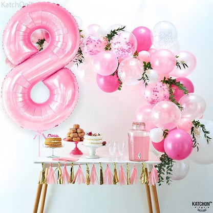 KatchOn, Giant Light Pink Number 8 Balloon - Image 5